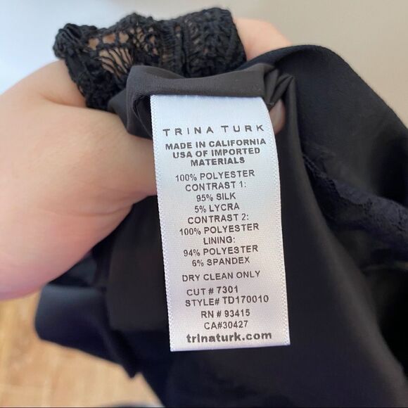 Trina Turk Black Cold Shoulder Mini Dress Size 0 - Picture 8 of 8